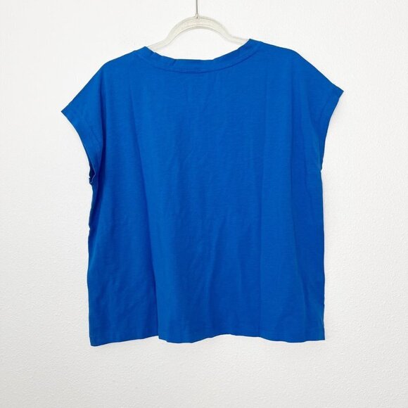 Kate Quinn Little Liam Royal Blue Organic Cotton Short Sleeve Boxy Top Tee - Picture 2 of 6
